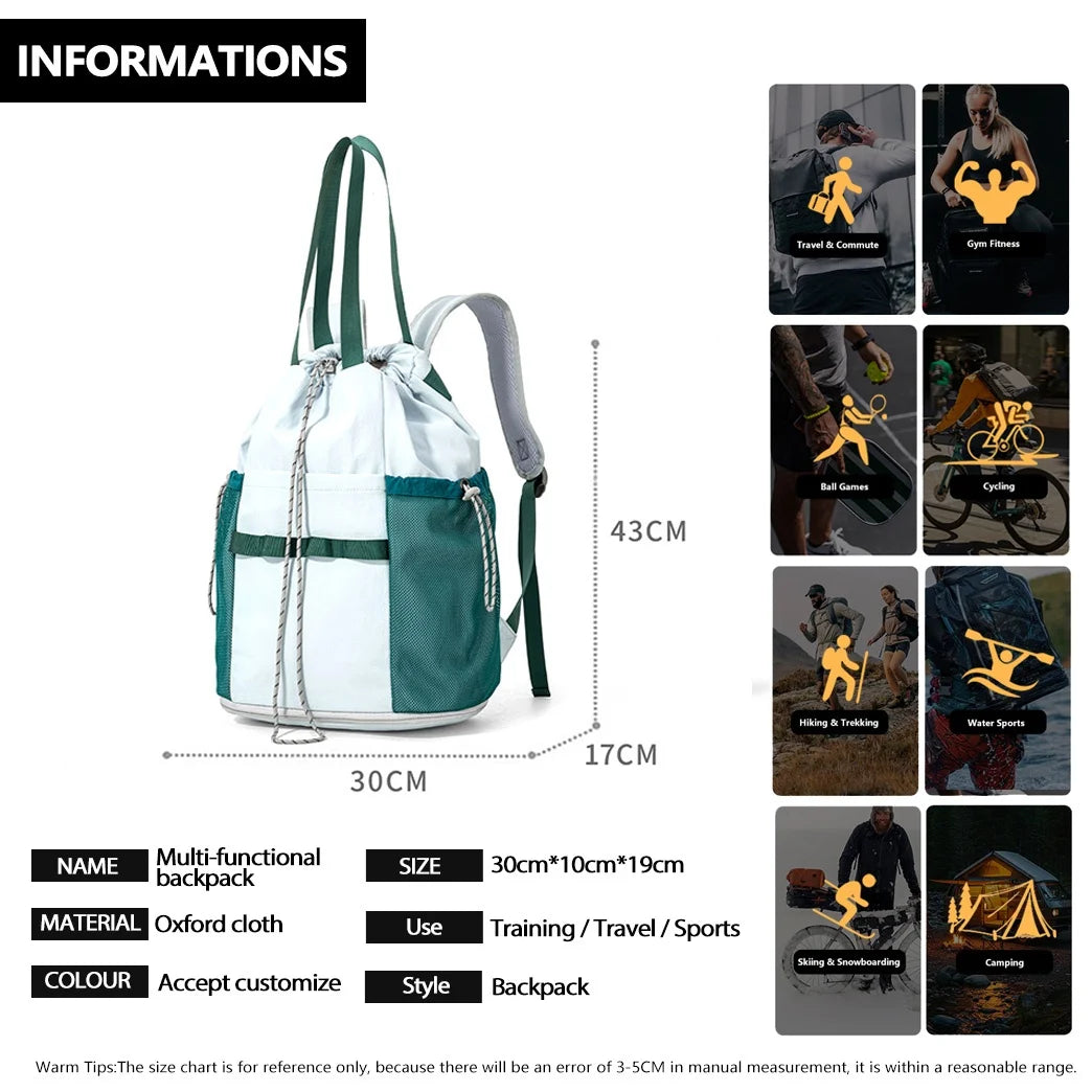Denim Drawstring Sports Backpack (QS-BP-031) – product view 11