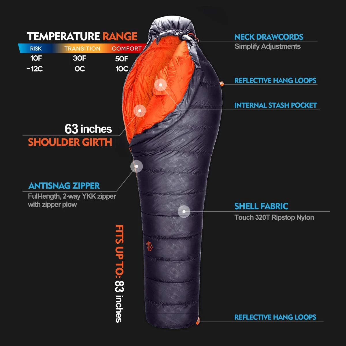 3-Season Cotton Camping Sleeping Bag – OEM product image 3