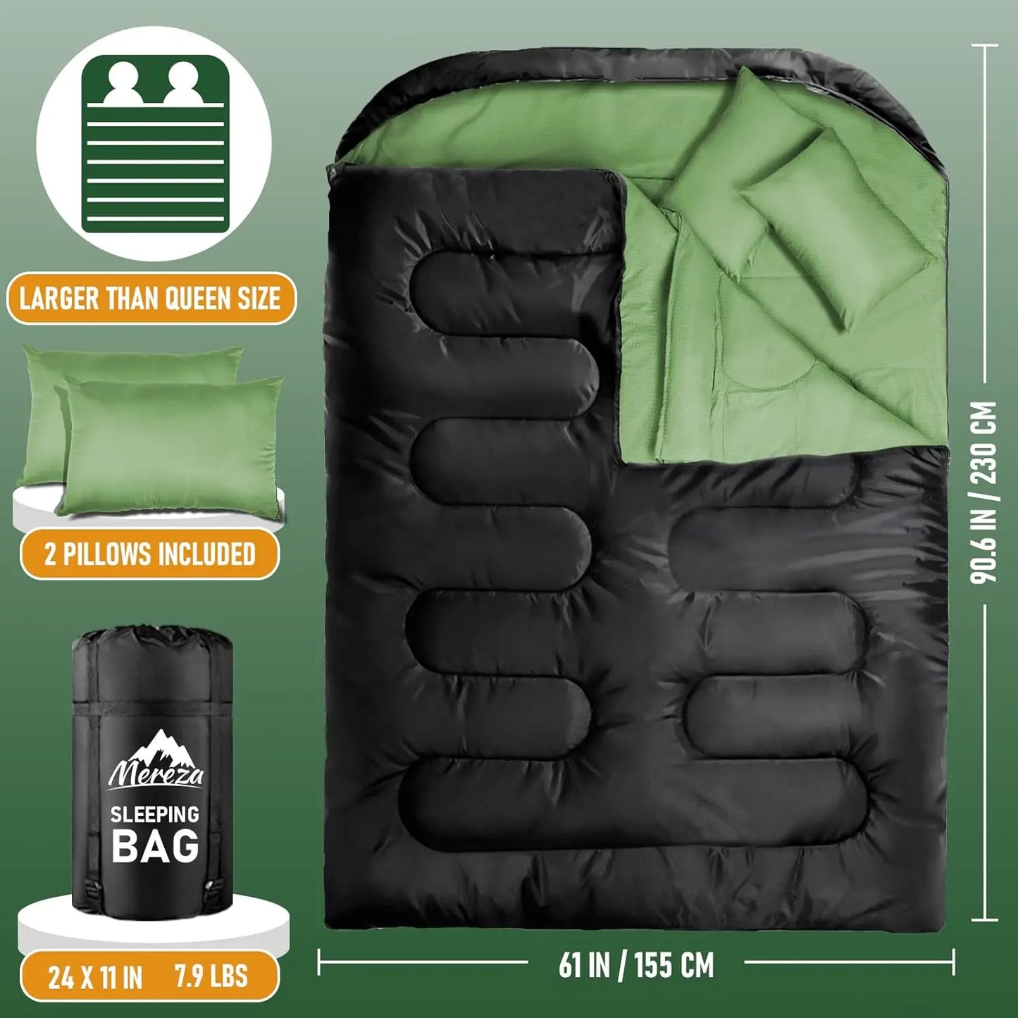 Convertible Double Sleeping Bag Set (QS-SB-012) – product view 4