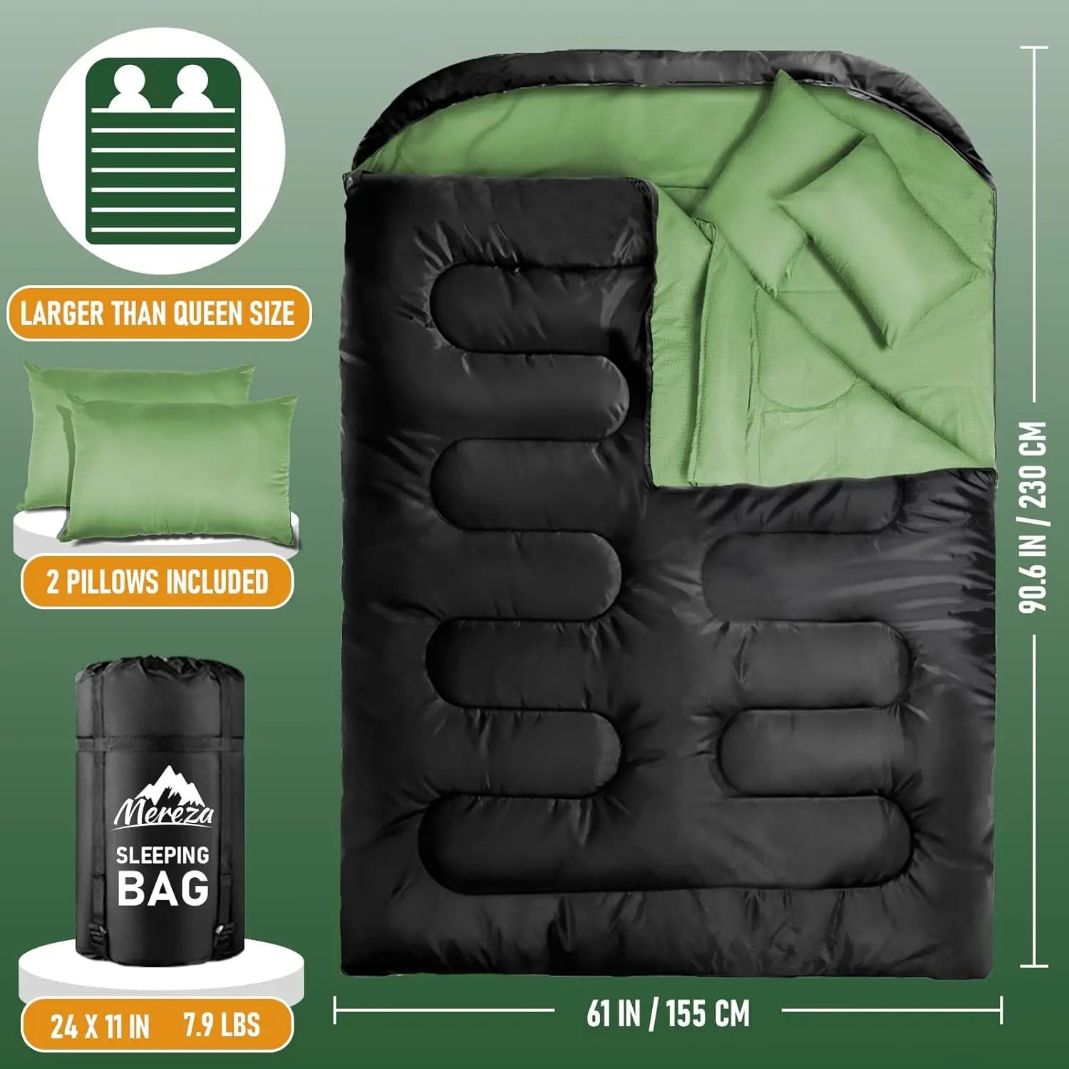 Convertible Double Sleeping Bag Set (QS-SB-012) – product view 4