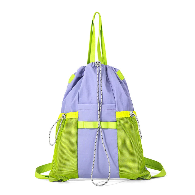Denim Drawstring Sports Backpack (QS-BP-031) – product view 4