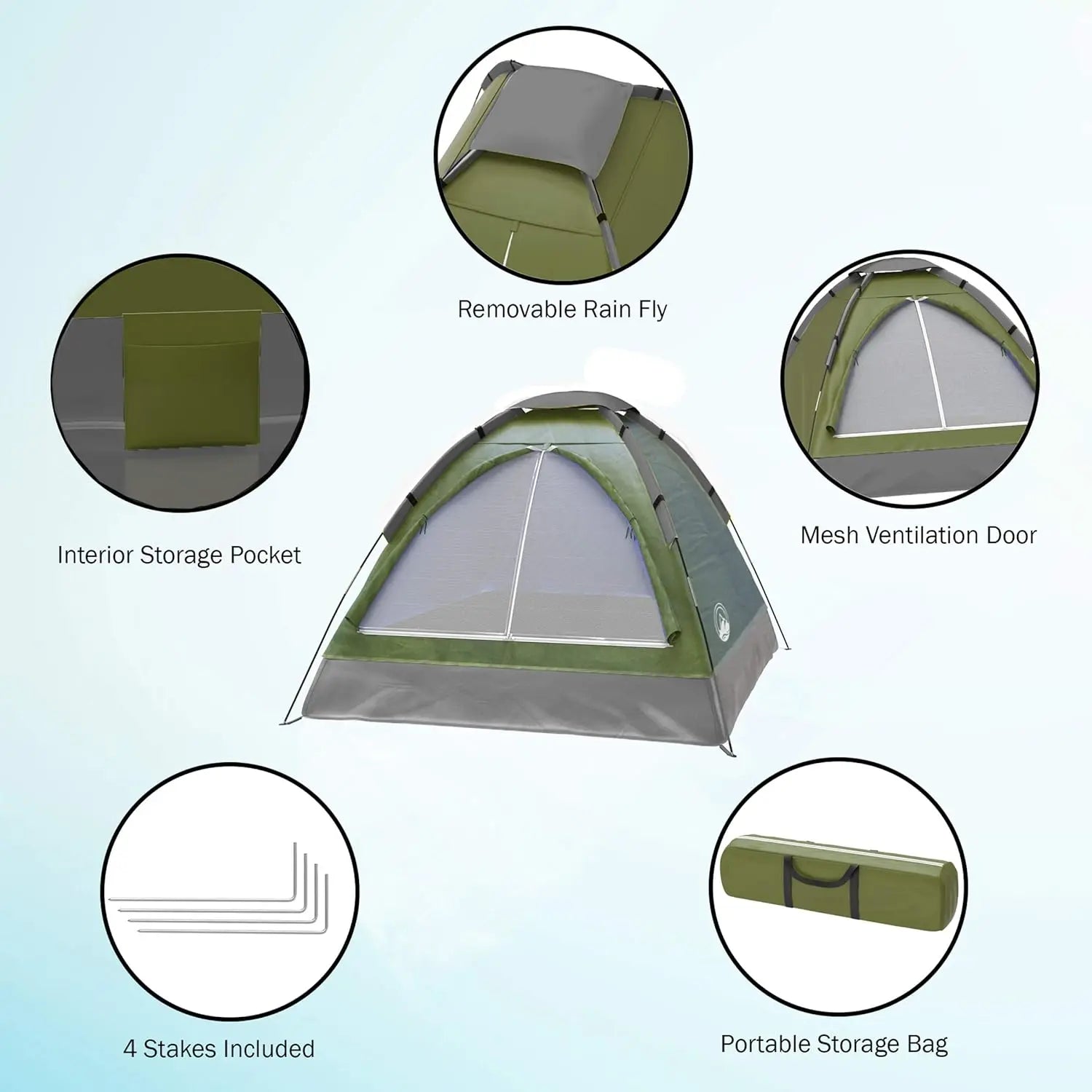 2-Person Manual-Setup Dome Tent – OEM product image 6