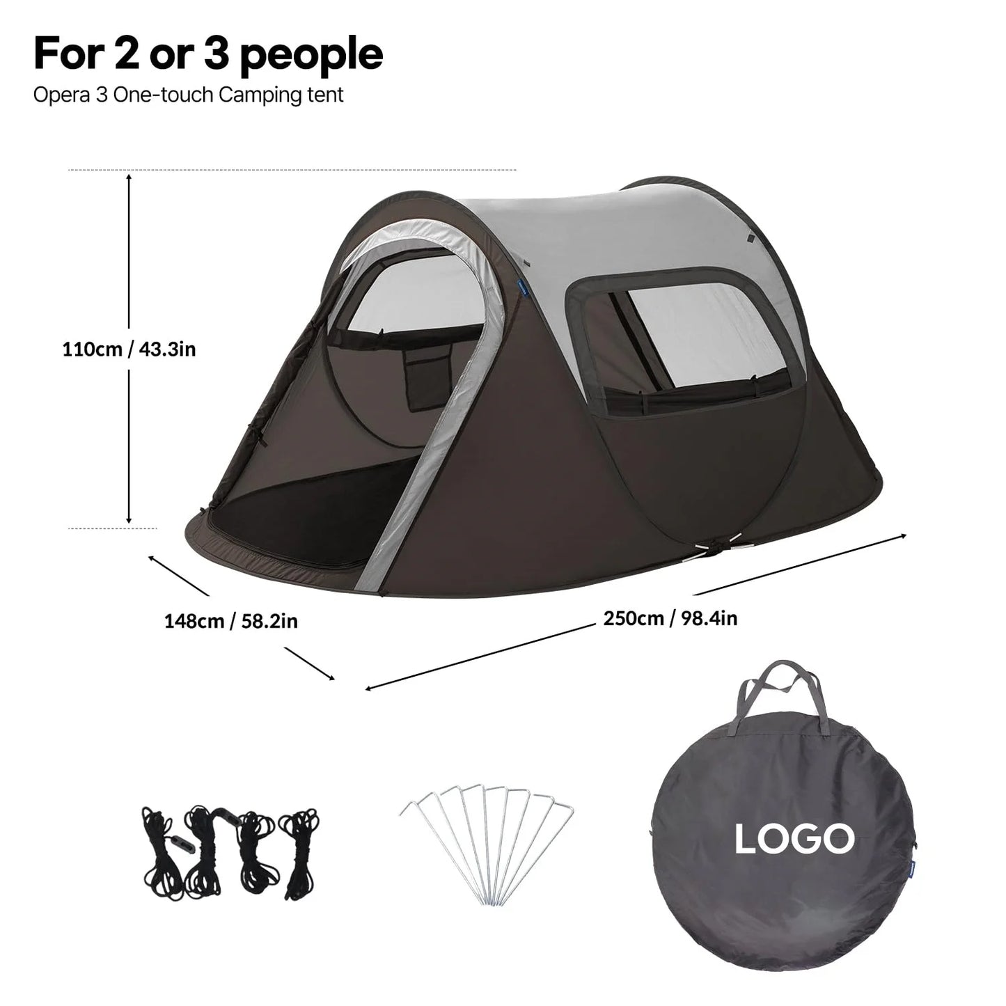2–3 Person 3-Season Polyester Dome Tent – OEM product image 6