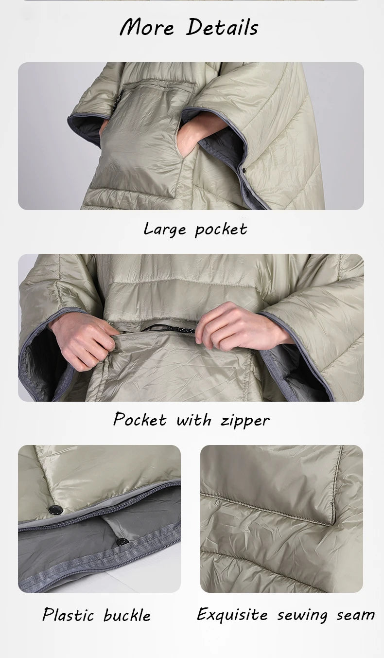 Wearable Insulated Sleeping Poncho (QS-SB-014) – product view 4