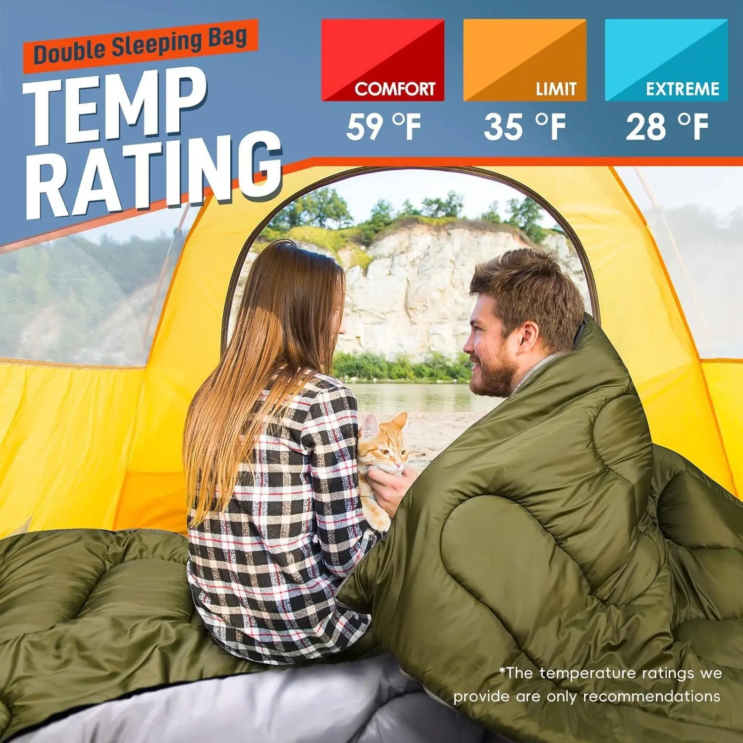 Waterproof Double Sleeping Bag for Two – OEM product image 4
