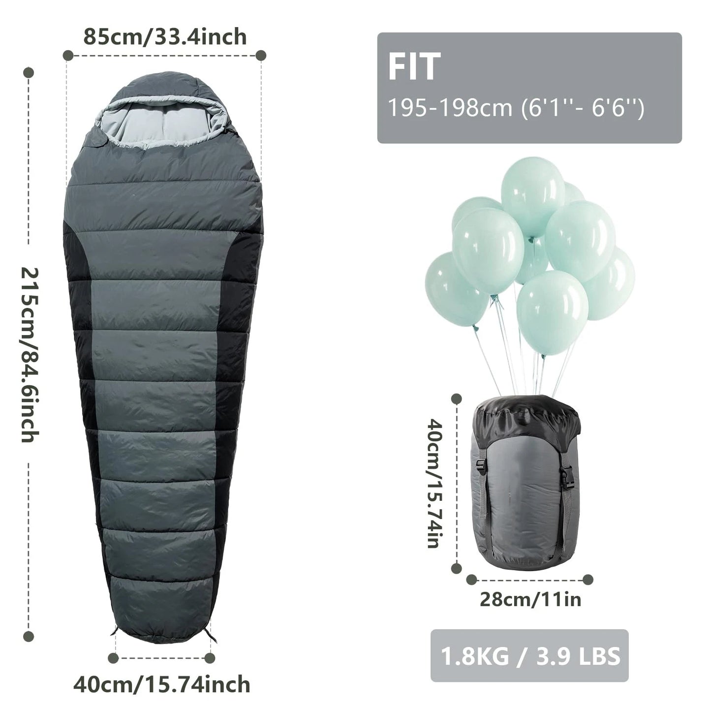 Winter Mummy Duck-Down Sleeping Bag – OEM product image 3