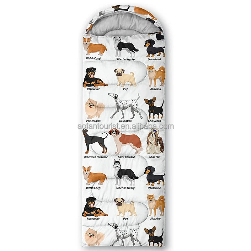 Animal-Print Cotton Camping Sleeping Bag – OEM product image 3