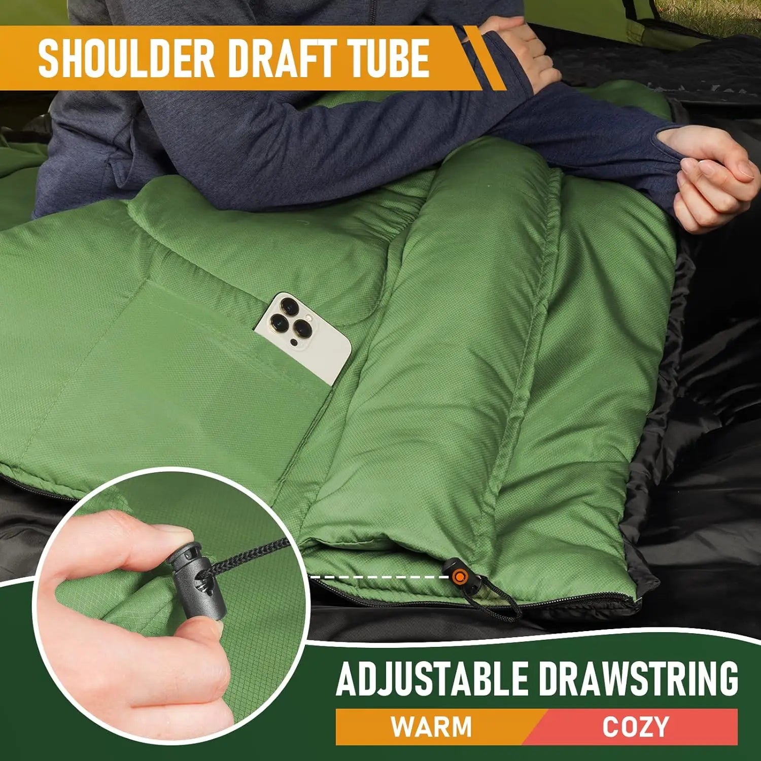 Convertible Double Sleeping Bag Set (QS-SB-012) – product view 7