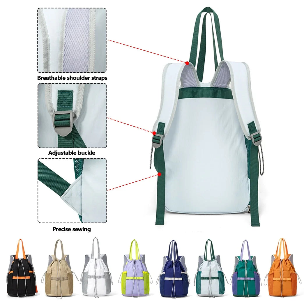 Denim Drawstring Sports Backpack (QS-BP-031) – product view 10