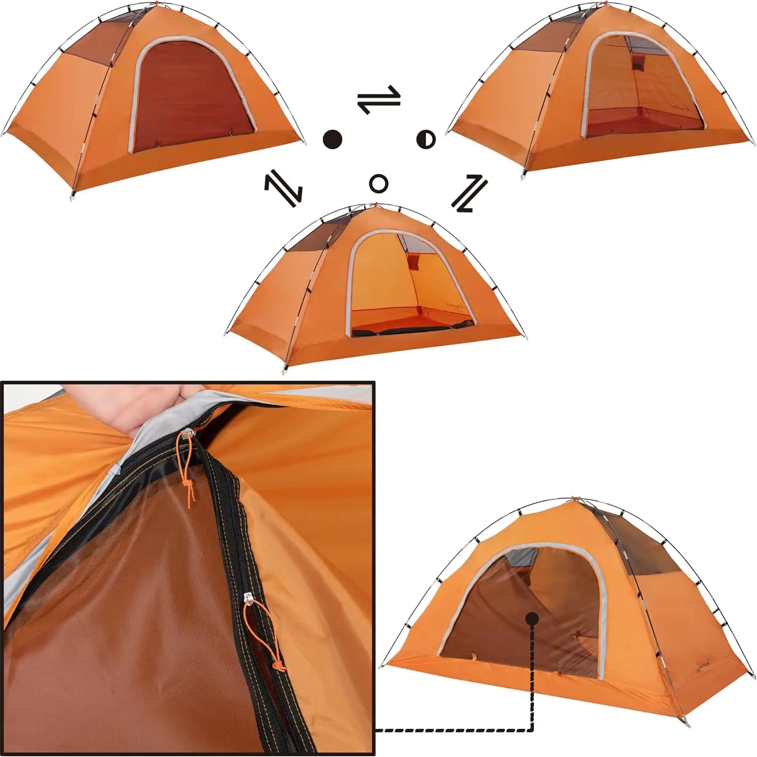 Quick-Opening Double-Layer Tent (QS-CT-010) – product view 2
