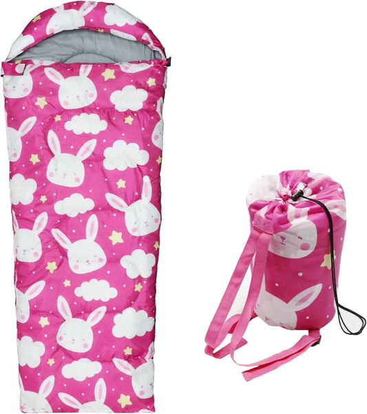 Pink Heart-Print Kids Sleeping Bag – OEM product image 1