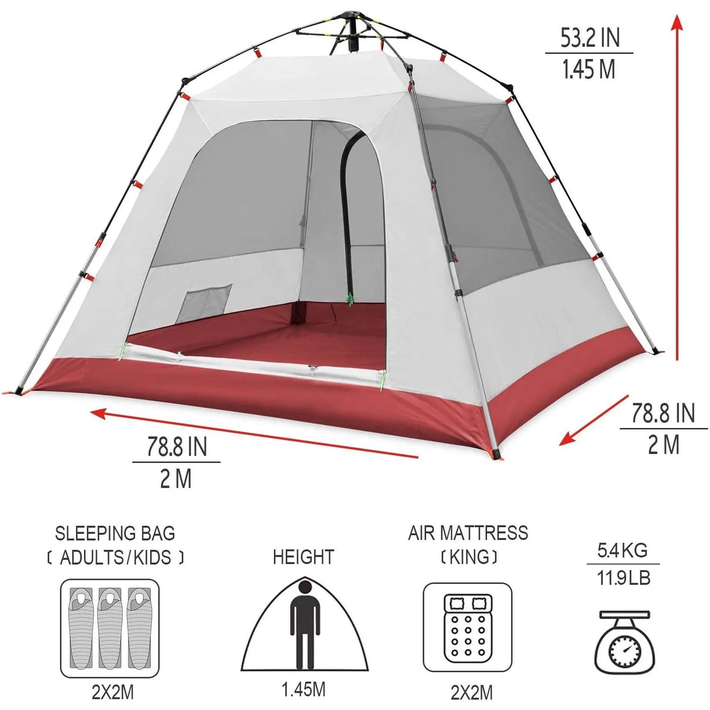 Family Tent with Front Awning (QS-CT-017) – product view 6