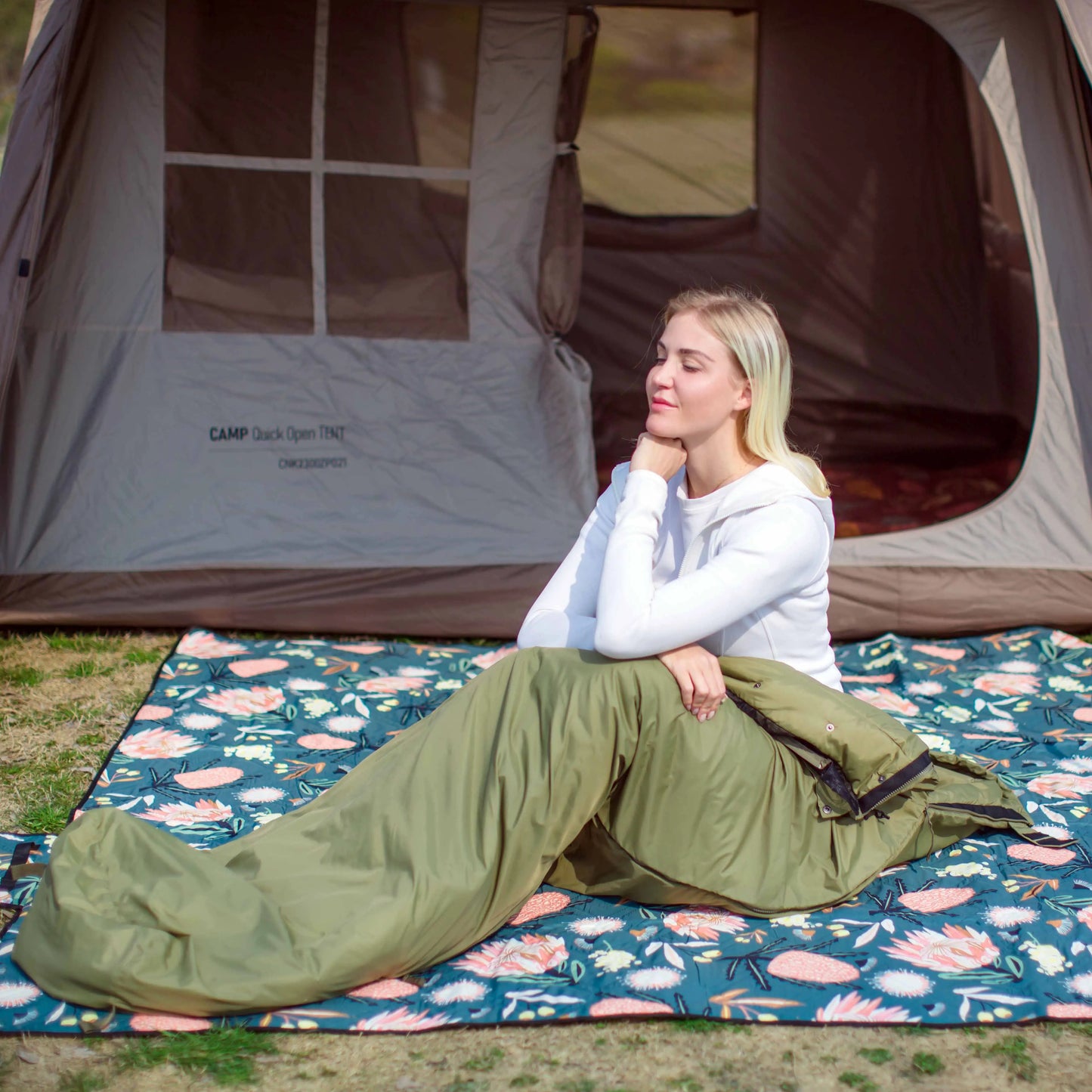 Mosquito-Net Hooded Sleeping Bag (QS-SB-002) – product view 4
