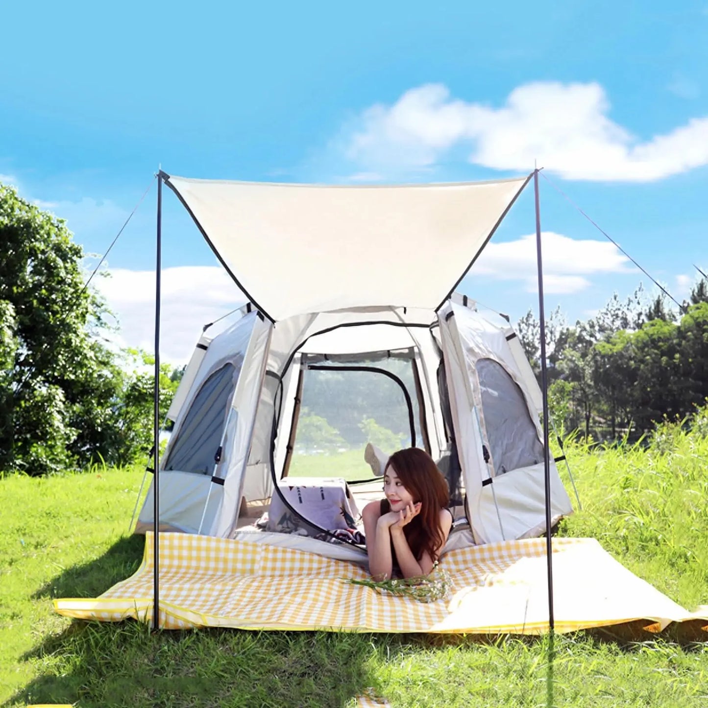 Portable Double-Layer Automatic Glamping Tent – OEM product image 6