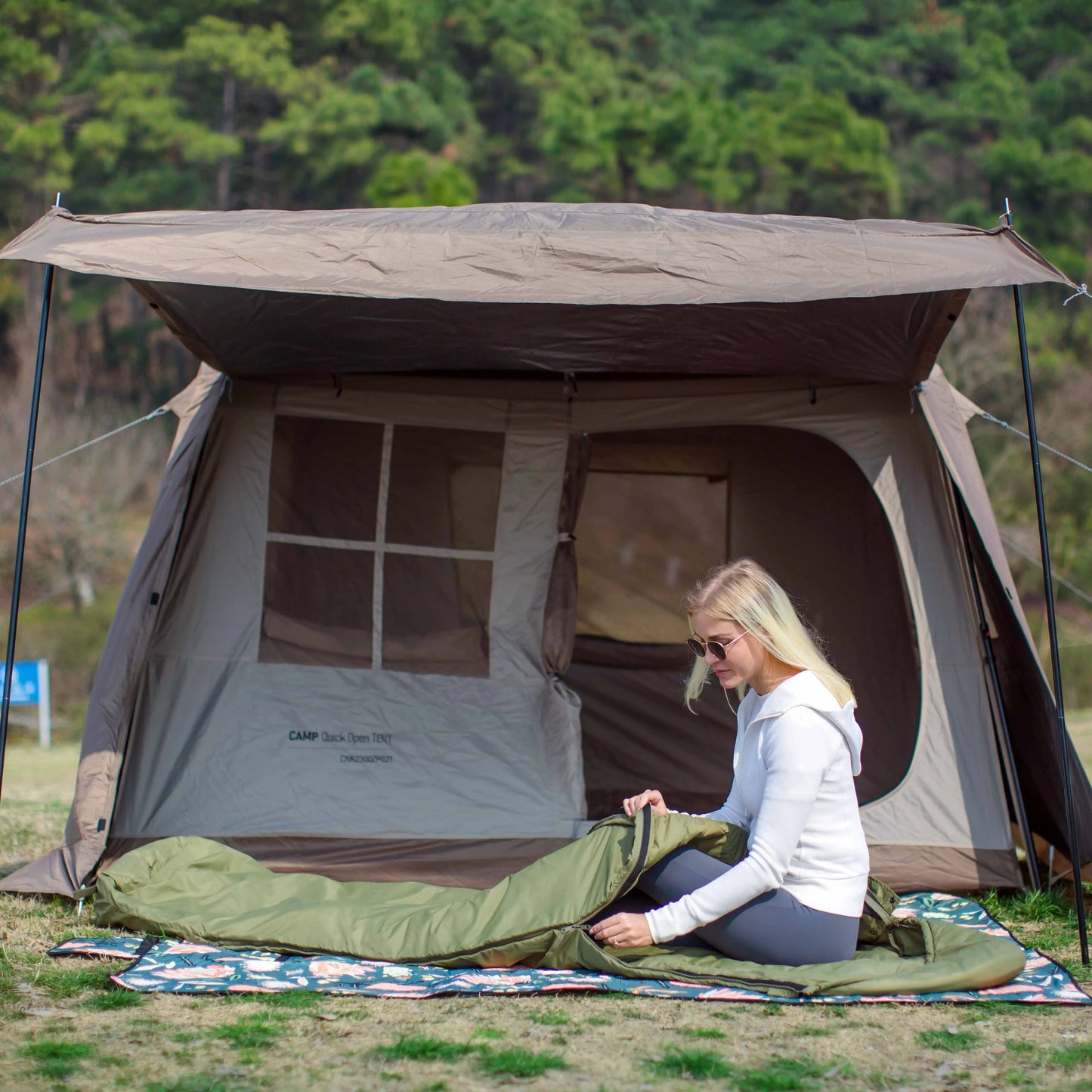 Mosquito-Net Hooded Sleeping Bag (QS-SB-002) – product view 5