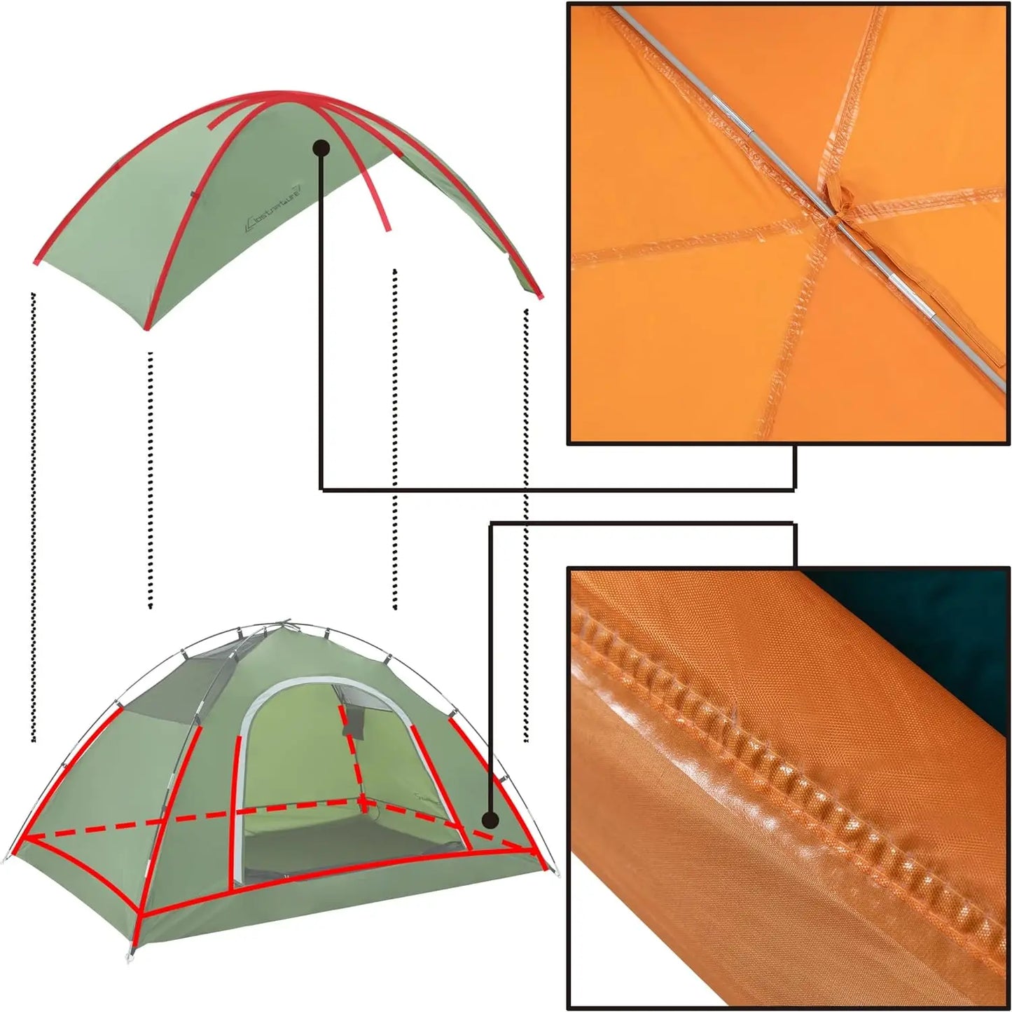 Quick-Opening Double-Layer Tent (QS-CT-010) – product view 3