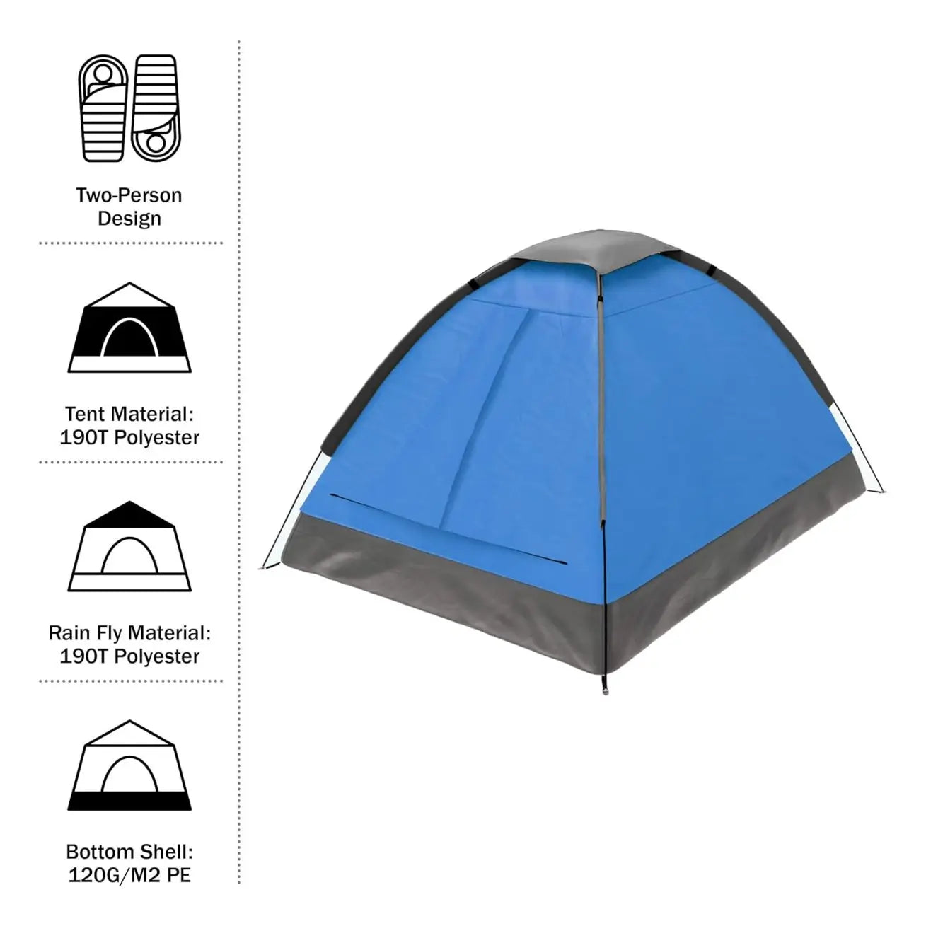 2-Person Manual-Setup Dome Tent – OEM product image 4