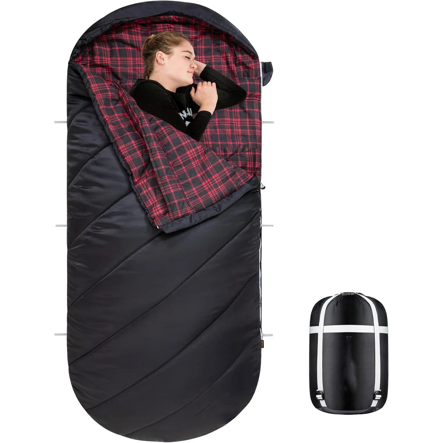 Wide Flannel Camping Sleeping Bag – OEM product image 4