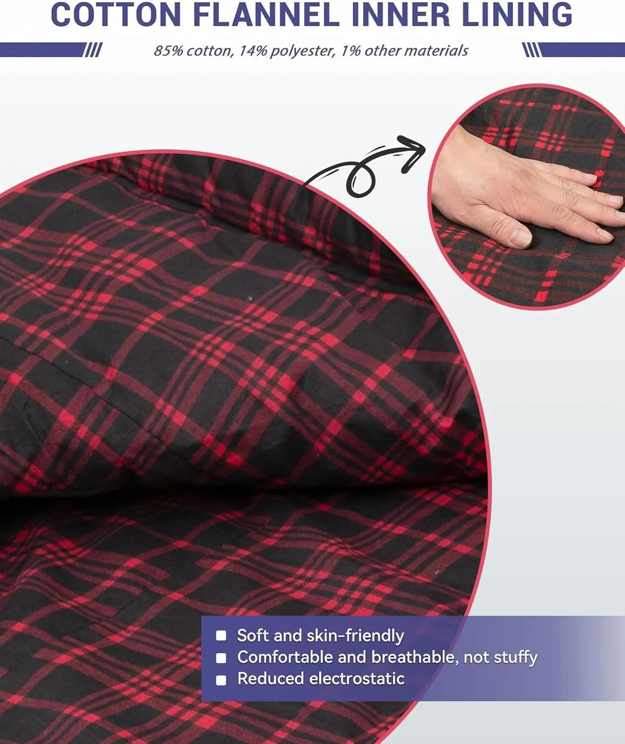 Wide Flannel Camping Sleeping Bag – OEM product image 7