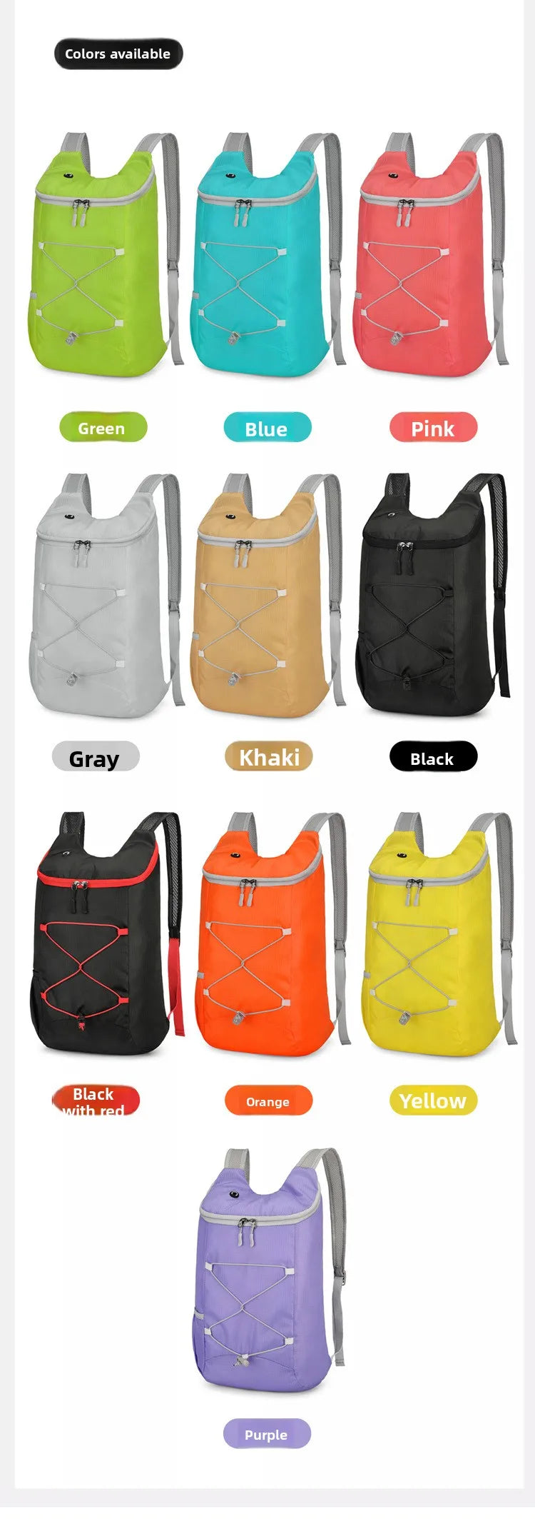 Packable Lightweight Sports Backpack (QS-BP-025) – product view 3