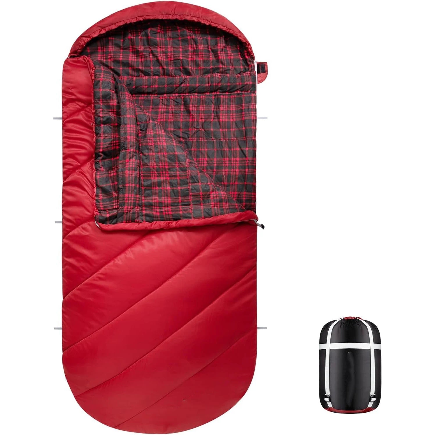 Wide Flannel Camping Sleeping Bag – OEM product image 2