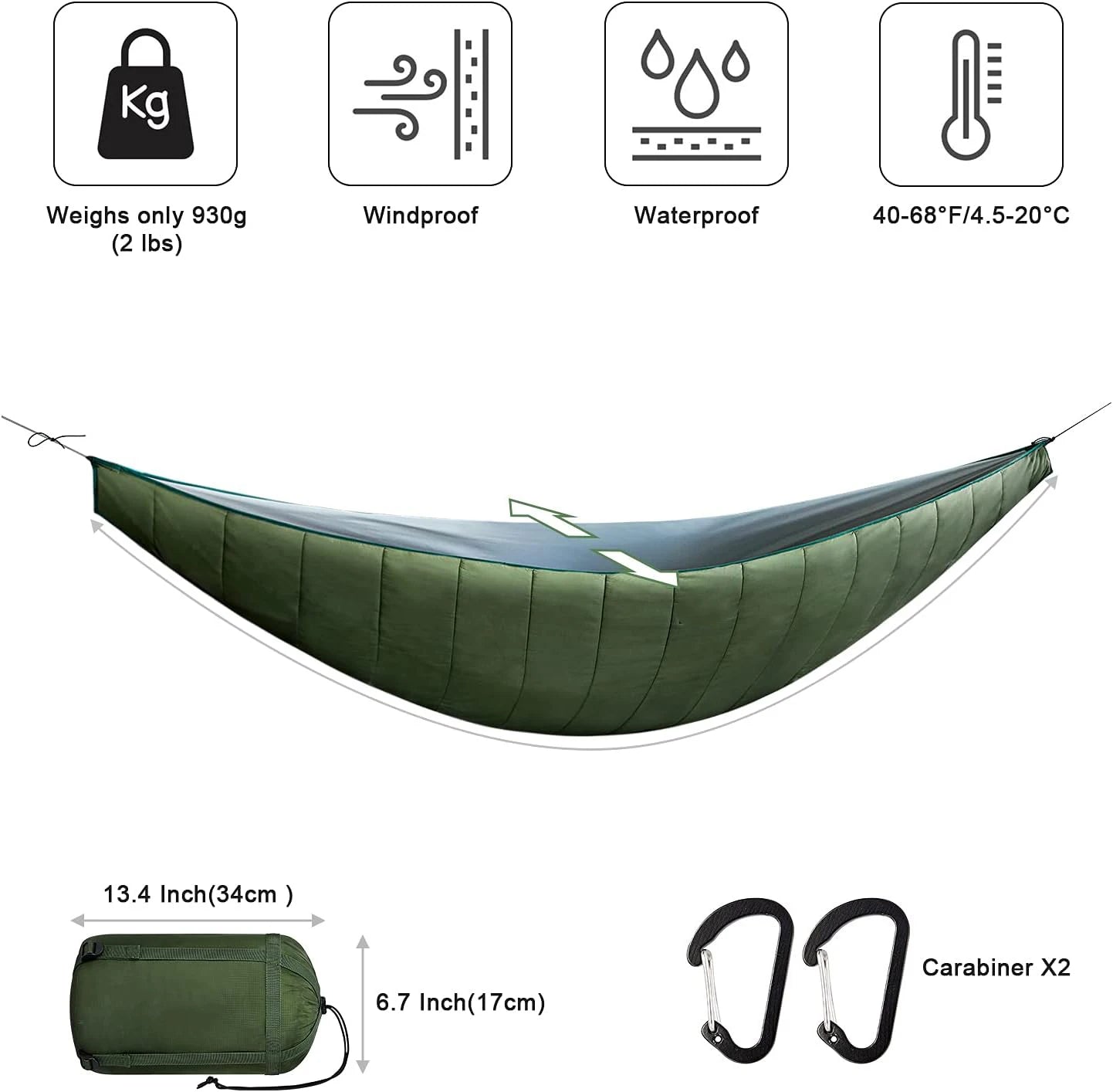 Full-Length Insulated Hammock Underquilt – OEM product image 4