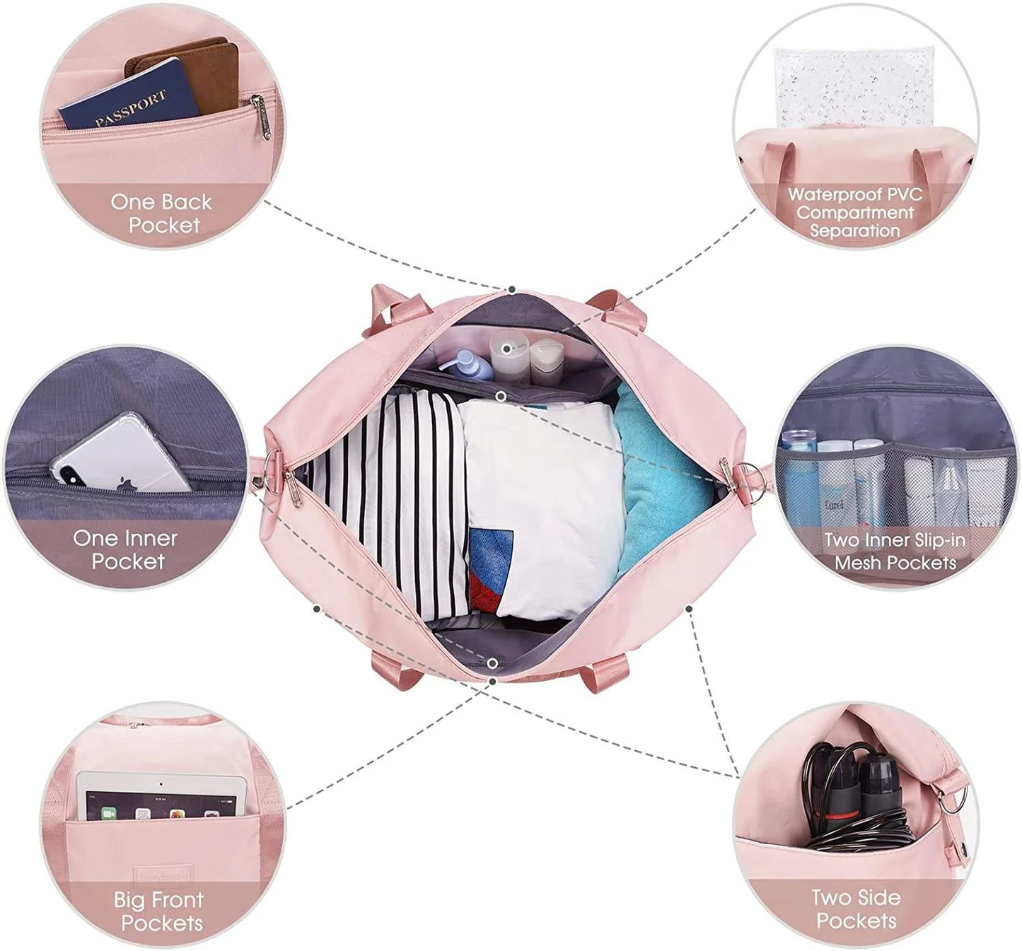Water-Resistant Weekender Duffel (QS-DB-002) – product view 7