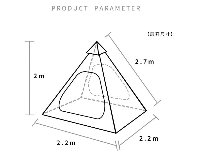 Cotton-Style Teepee Camping Tent (QS-CT-019) – product view 7