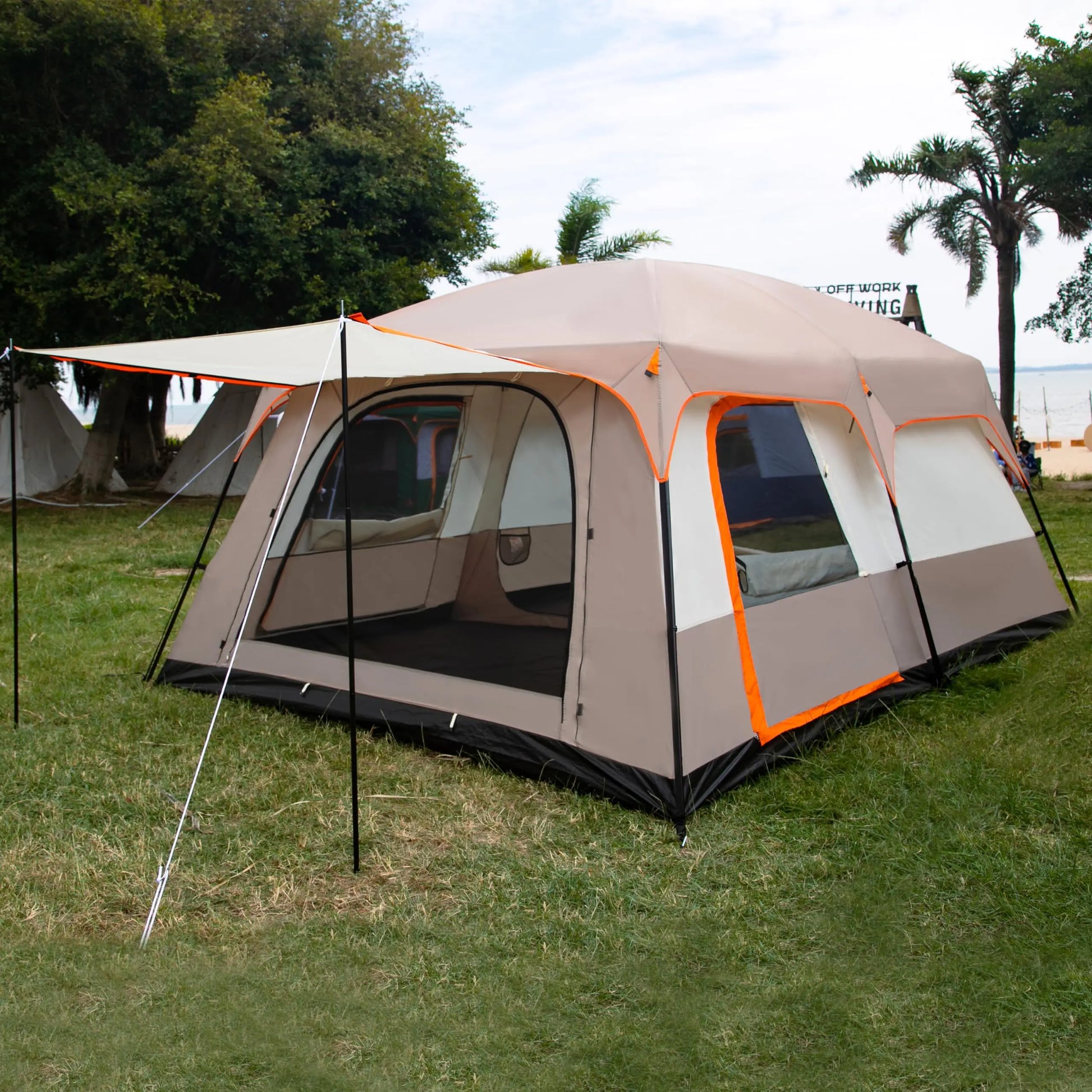 2-Room, 3-Door Straight-Wall Family Tent – OEM product image 3
