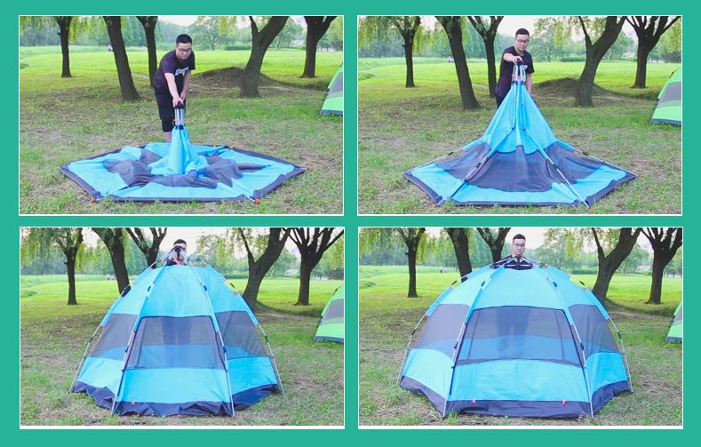Automatic Hexagonal Family Camping Tent – OEM product image 5