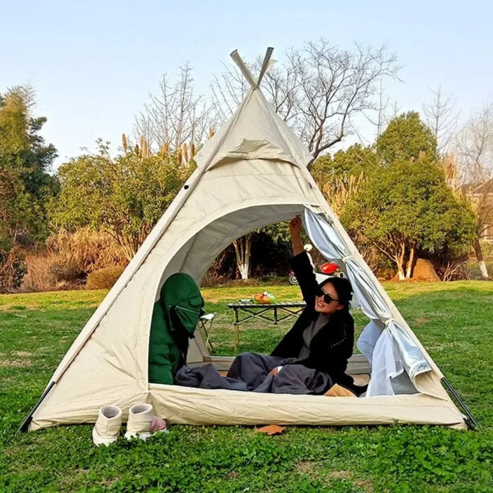 Cotton-Style Teepee Camping Tent (QS-CT-019) – product view 2