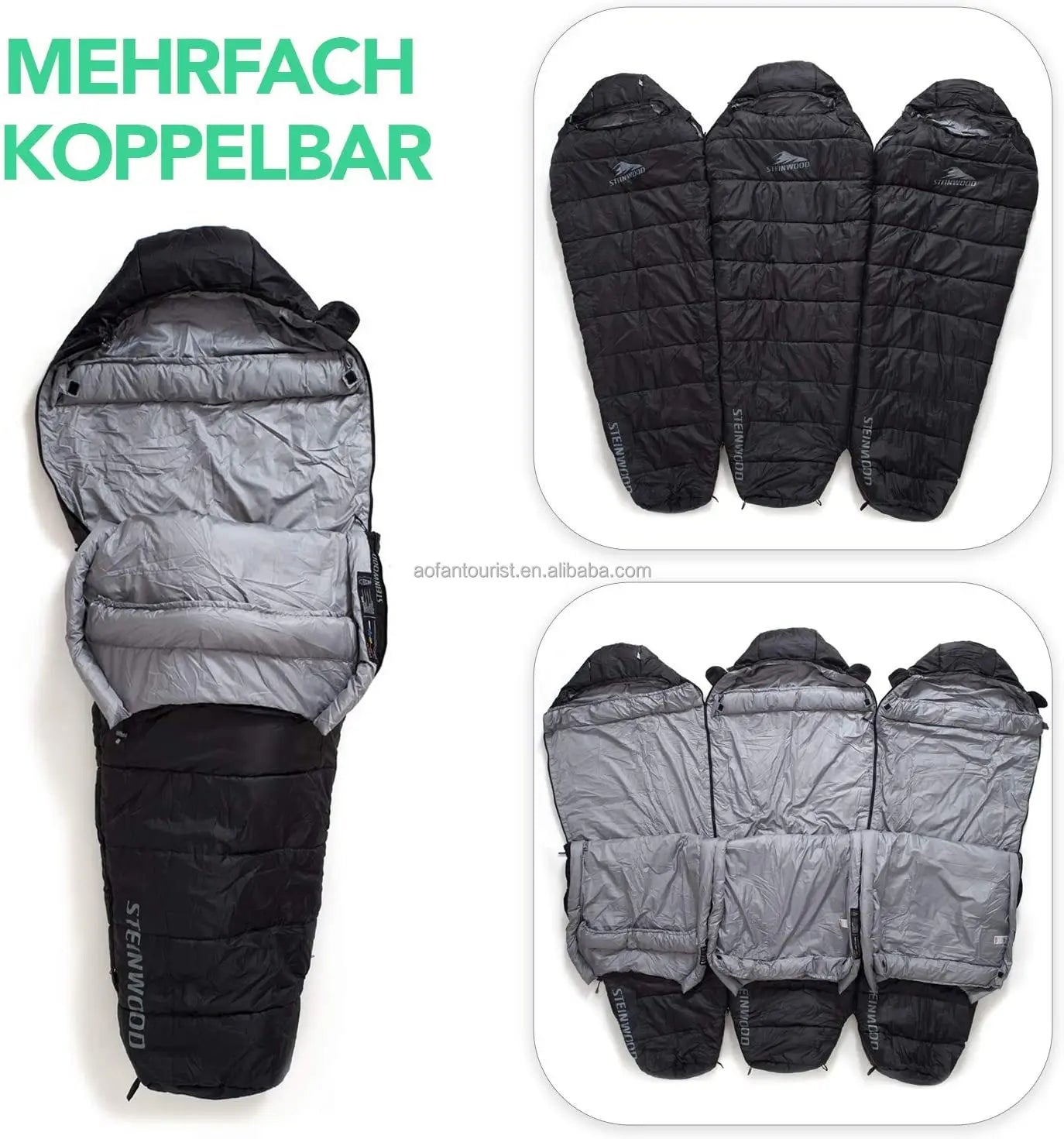 Custom-Logo Mummy Sleeping Bag (QS-SB-009) – product view 5
