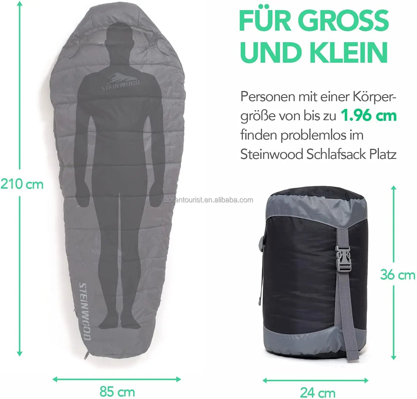 Custom-Logo Mummy Sleeping Bag (QS-SB-009) – product view 4