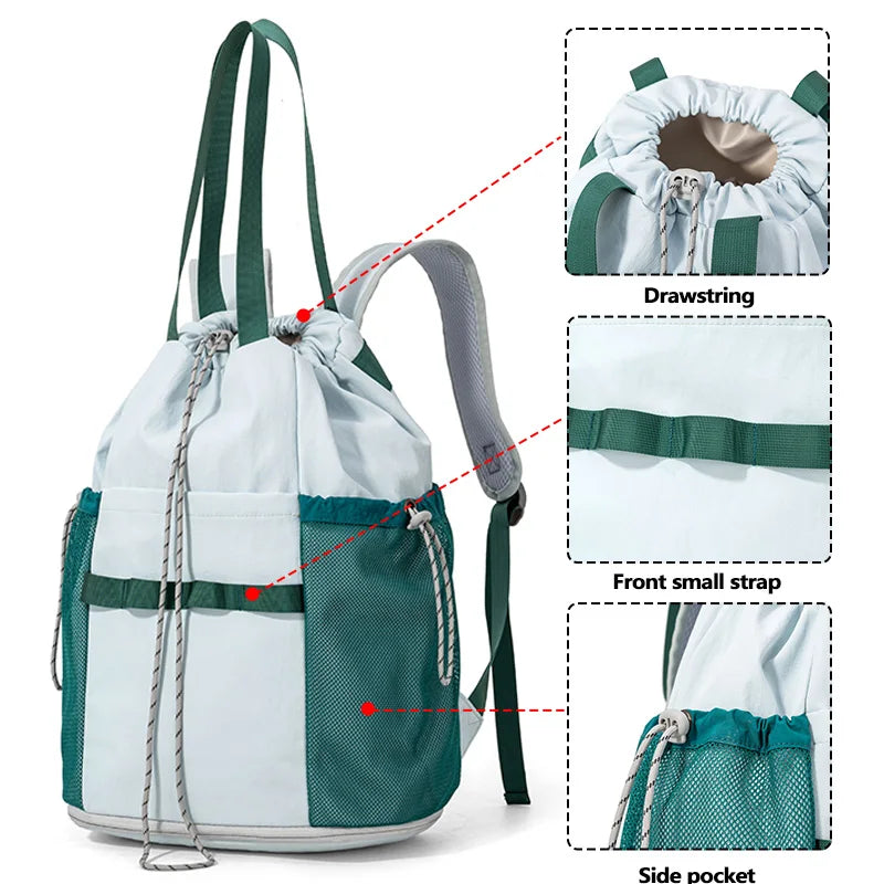 Denim Drawstring Sports Backpack (QS-BP-031) – product view 9