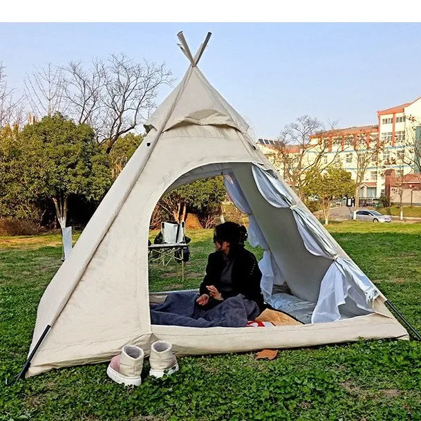 Cotton-Style Teepee Camping Tent (QS-CT-019) – product view 4