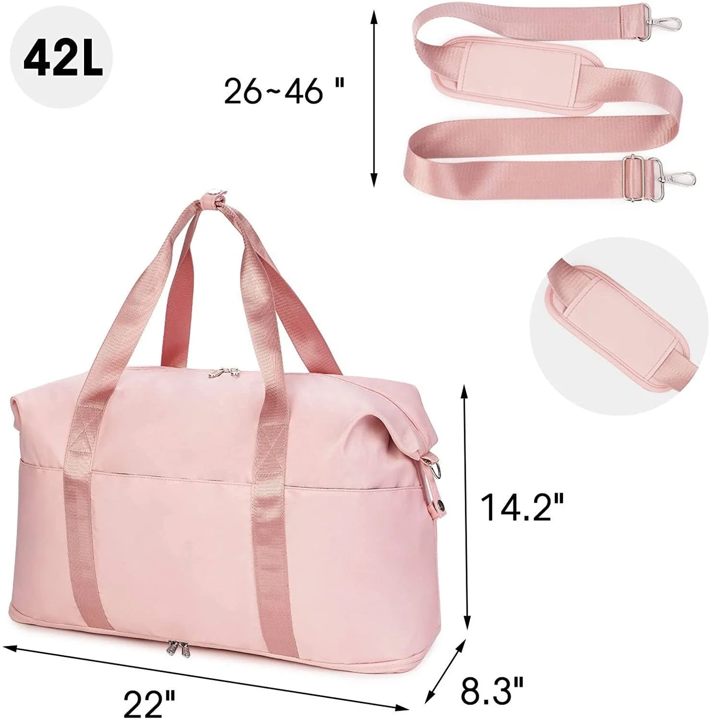 Water-Resistant Weekender Duffel (QS-DB-002) – product view 5