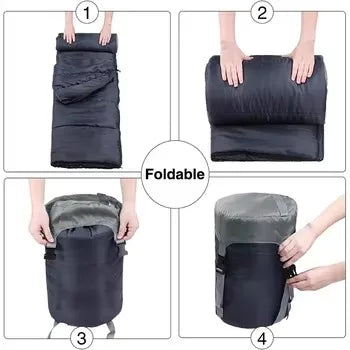 3-Season Hooded Envelope Sleeping Bag (QS-SB-010) – product view 3