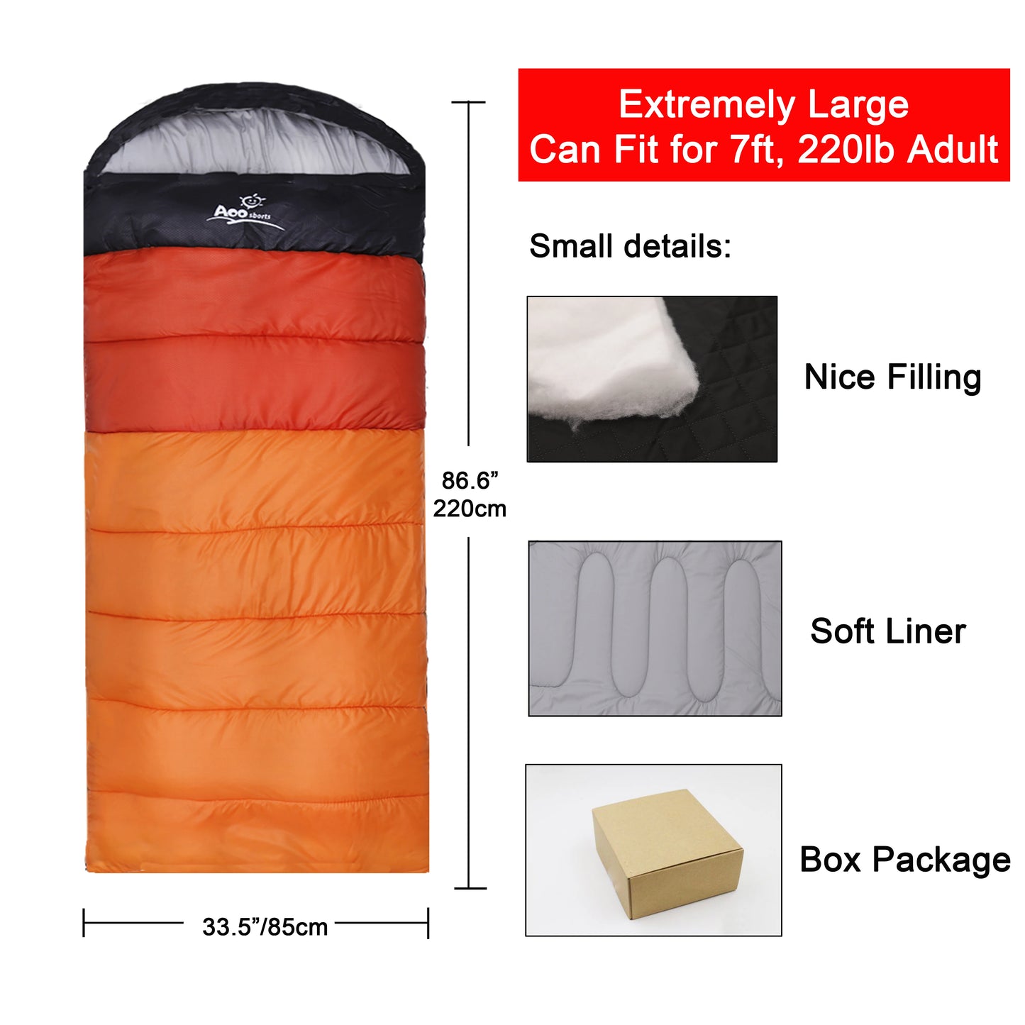 3-Season Cotton Envelope Sleeping Bag – OEM product image 3